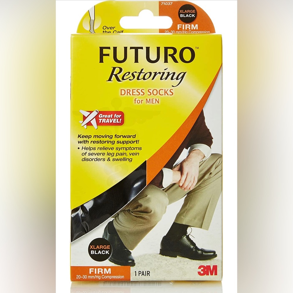FUTURO Dress Socks for Men Firm Compression Black 1 Pair Size XL NWT